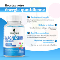 🔥 Magnésium Glycinate Gummies – Réduisez la Fatigue & Boostez votre Énergie Naturellement | 60 Gummies