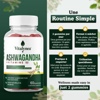 🔥 Ashwagandha Gummies + Vitamine D2 – Réduisez le Stress & Retrouver votre Équilibre Naturel | 60 Gummies