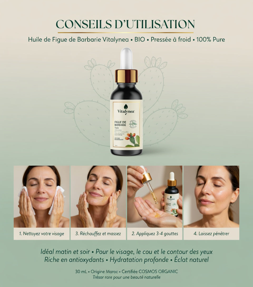 🔥 Huile de Figue de Barbarie BIO – Anti-Âge Naturel Puissant | Peau Lisse, Hydratée & Éclatante – 30 ml